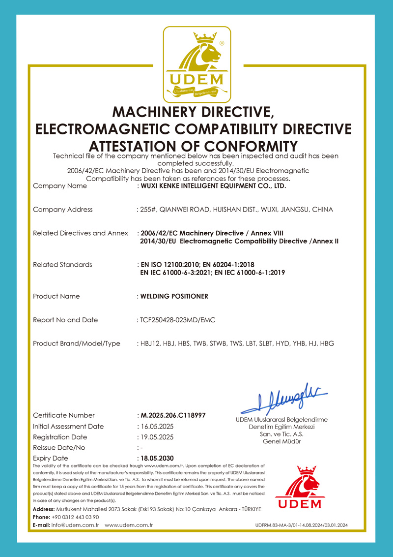 變位機(jī)CE證書